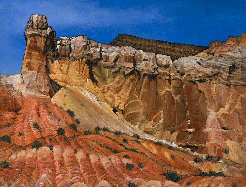 Ghost Ranch Chimneys #1, From the West Acrylic on Canvas 24 x 30