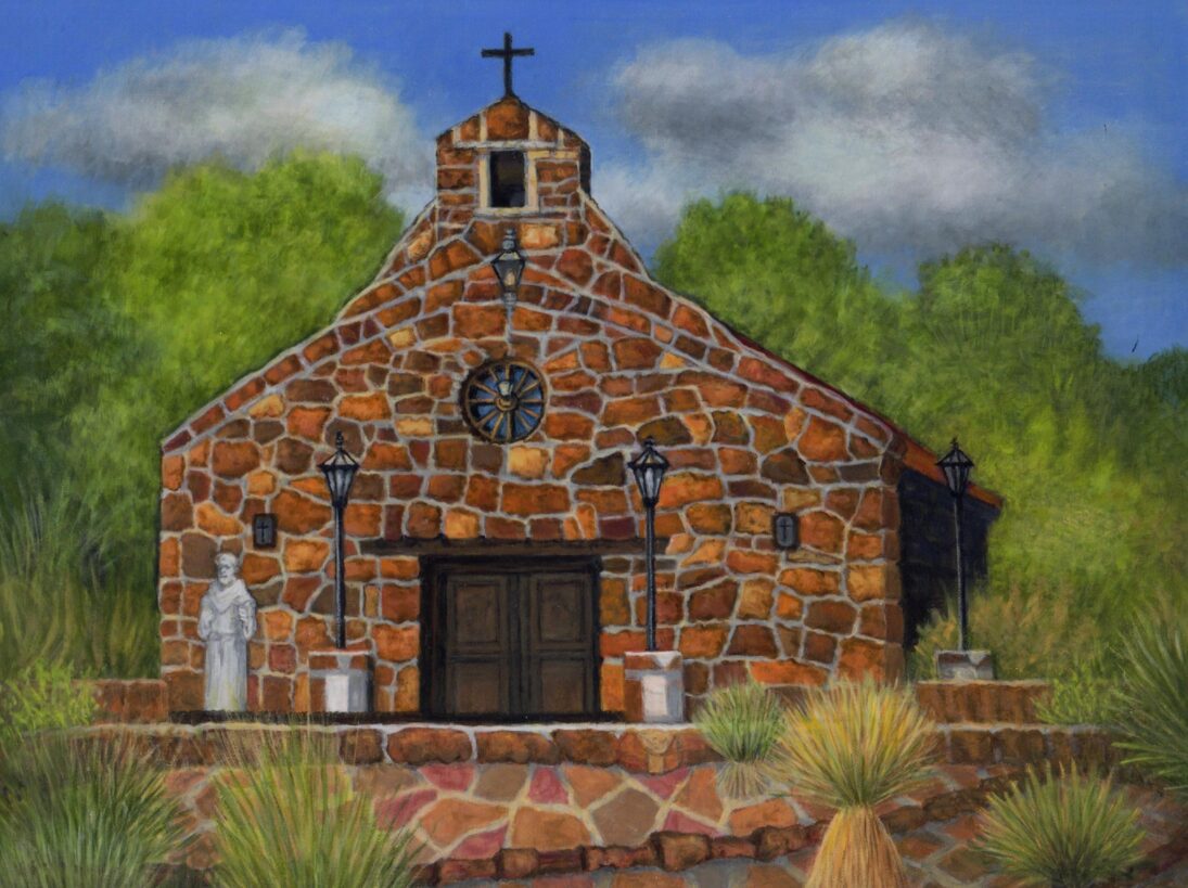 Rock Church Near Espanola Acrylic on Canvas 24 x 36