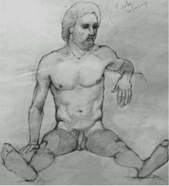Nude Man Sitting, Full Frontal