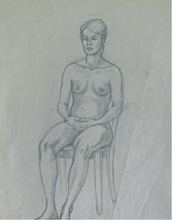 Nude Woman Seated, Frontal