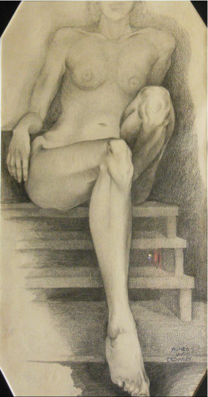 Nude Woman Sitting on Steps