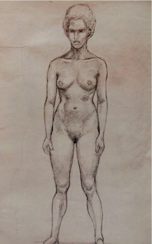 Nude Woman Standing, Arms Down