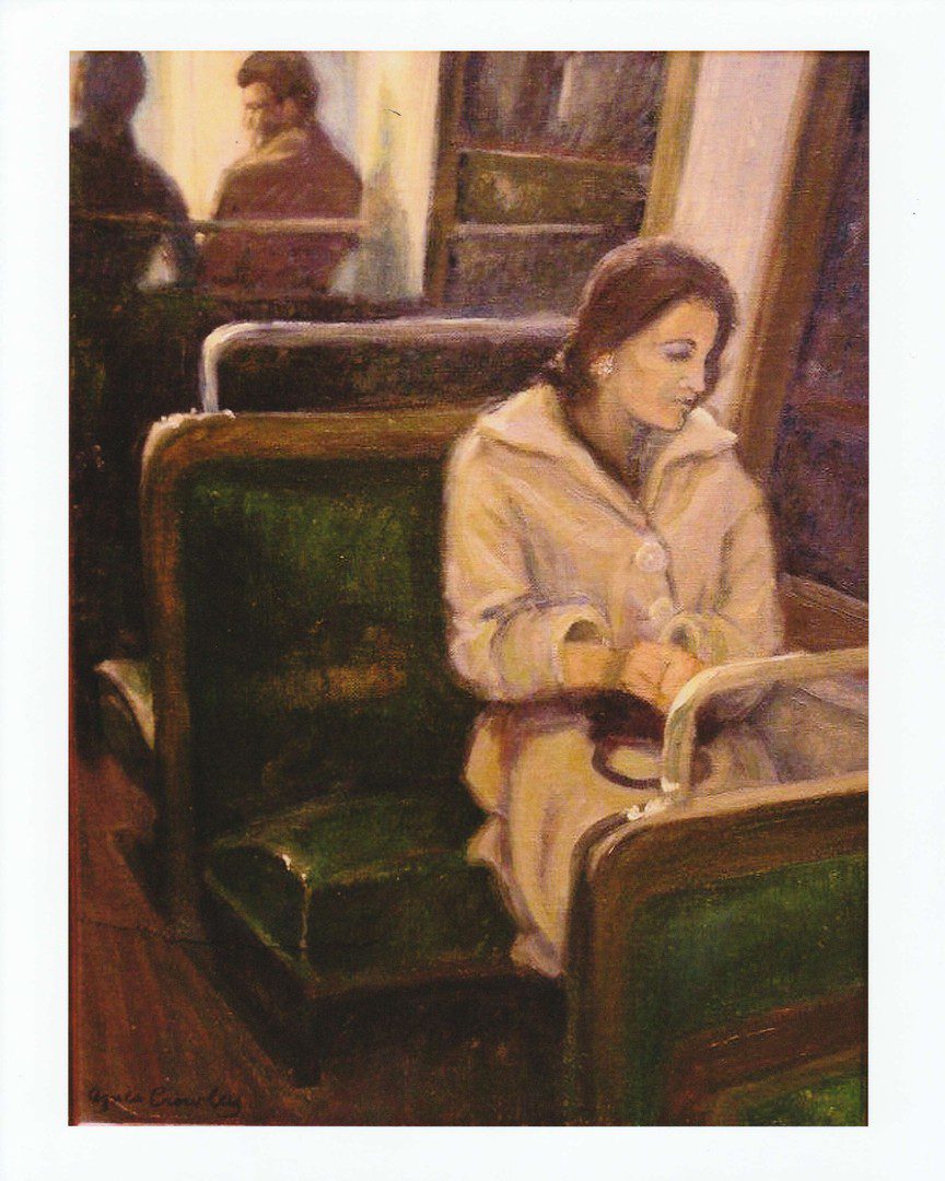 Seated Woman in Paris Metro (Self Portrait)
